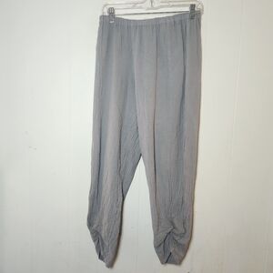 Oh My Gauze Gray Cotton Crinkle Taper Fit Harem Pants Size 1 Medium